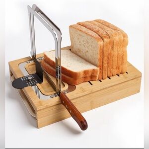 Farmhouse Wooden home made Bread Slicer with Knife